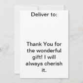 Eigenaar van een creditcard met dank bedankkaart (Achterkant)