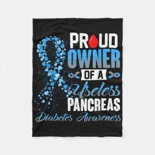 Eigenaar van een nutteloos pancreas type 1 diabete fleece deken
