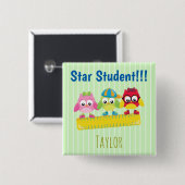 Eigenaar van een Ruler Star-student Vierkante Button 5,1 Cm (Voorkant /achterkant)