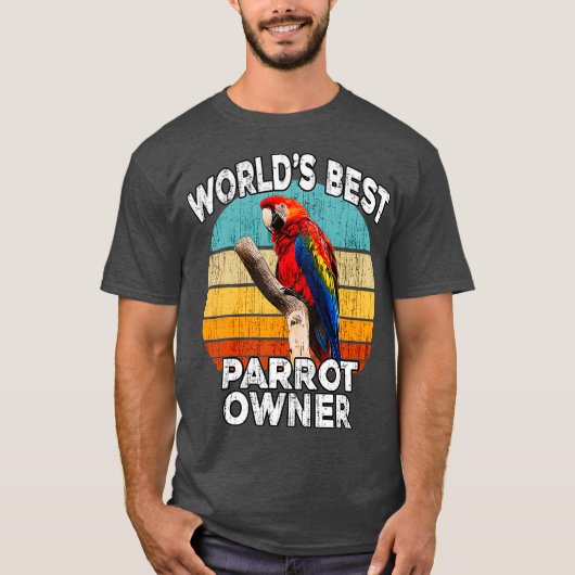 Eigenaar van Funny Parrot - Wereldwijd beste partn T-shirt (Voorkant)