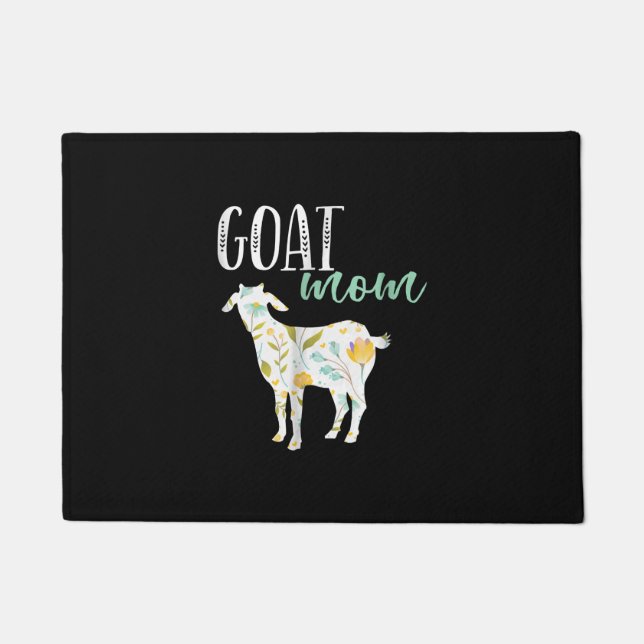 Eigenaar van geit-mam Floral Pet Goat Deurmat (Voorkant)