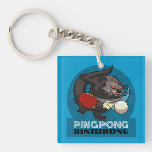 Eigenaardige Ping Pong Beermarter Tafeltennisser Sleutelhanger