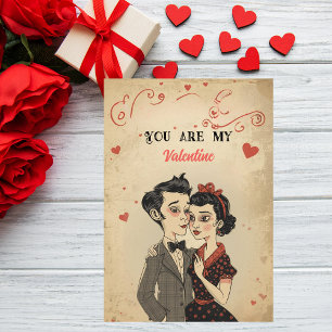 Eigenaardige Retro Vintage Valentijnsdag Feestdagenkaart