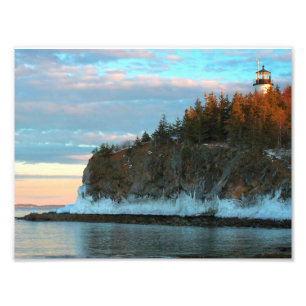 Eigenaards vuurtoren, Maine Foto Afdruk