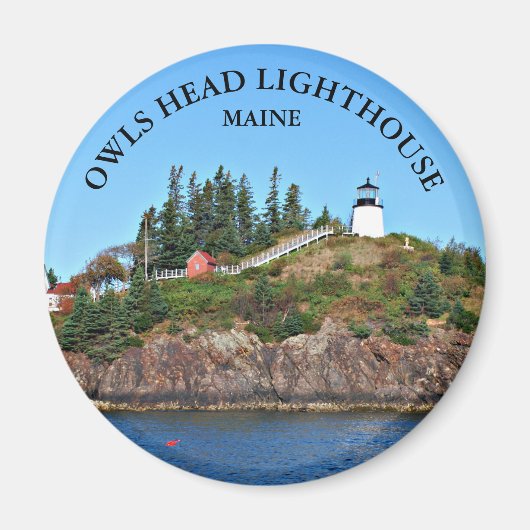 Eigenaards vuurtoren, Maine Round Magnet Magneet (Voorkant)