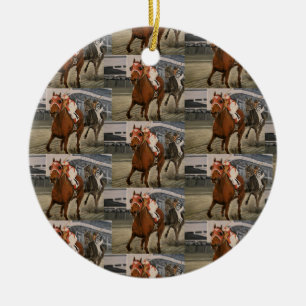 Eigenaars van prachtige paarden uit de Ras van Cla Keramisch Ornament