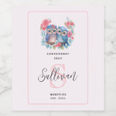 Eigenaren in de Liefde Zitten op een Boom Branch W Wijn Etiket (Enkel label)