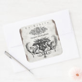 eigendom Bookplate Ex Libris Vierkante Sticker (Envelop)