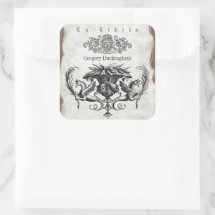 eigendom Bookplate Ex Libris Vierkante Sticker