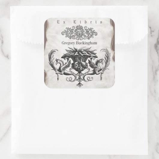 eigendom Bookplate Ex Libris Vierkante Sticker (Tas)