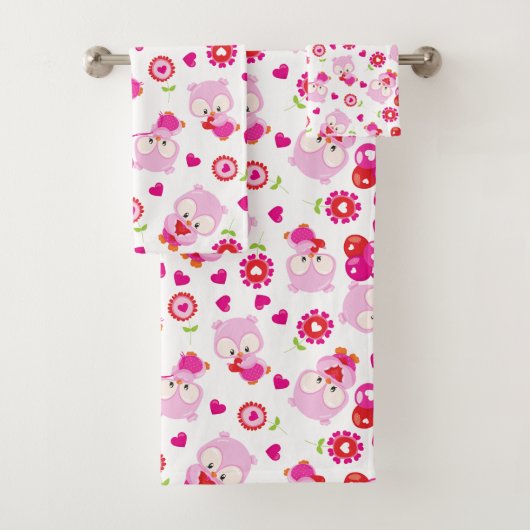 Eigendom, kotelbezit, roze bezit, hart bad handdoek (Insitu)