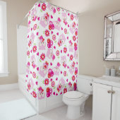 Eigendom, kotelbezit, roze bezit, hart douchegordijn (In situ)