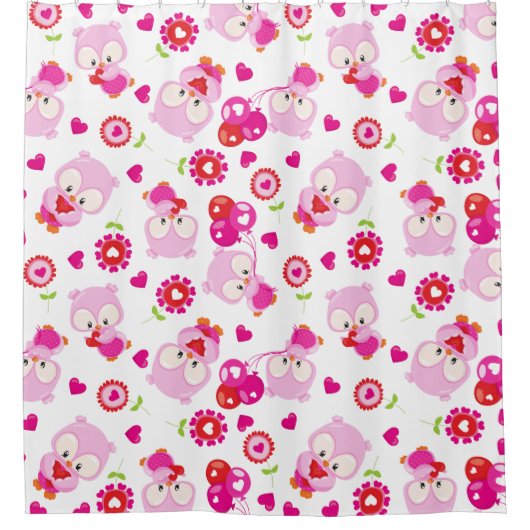 Eigendom, kotelbezit, roze bezit, hart douchegordijn (Voorkant)