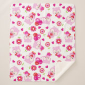 Eigendom, kotelbezit, roze bezit, hart sherpa deken (Voorkant)