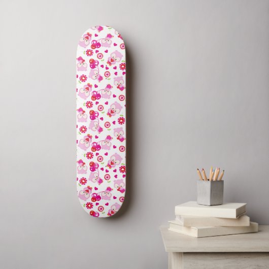 Eigendom, kotelbezit, roze bezit, hart skateboard (Muurkunst)