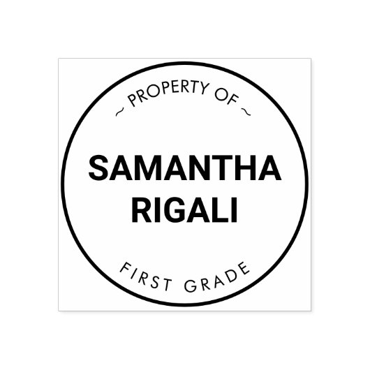 Eigendom van aangepaste naam Classroom Stamp Rubberstempel (Afrduk)