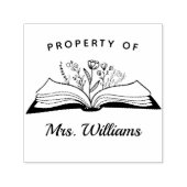 Eigendom van aangepaste naam leraar geopend boek b  zelfinktende stempel (Design)