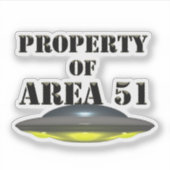 Eigendom van Area 51 Sticker (Voorkant)