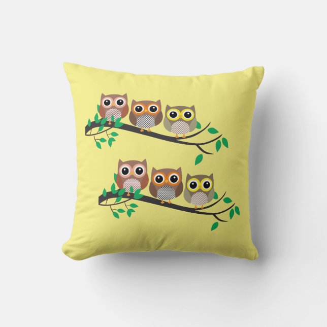 Eigendom van boomlib Cute Funny Birds Animals Kussen (Voorkant)
