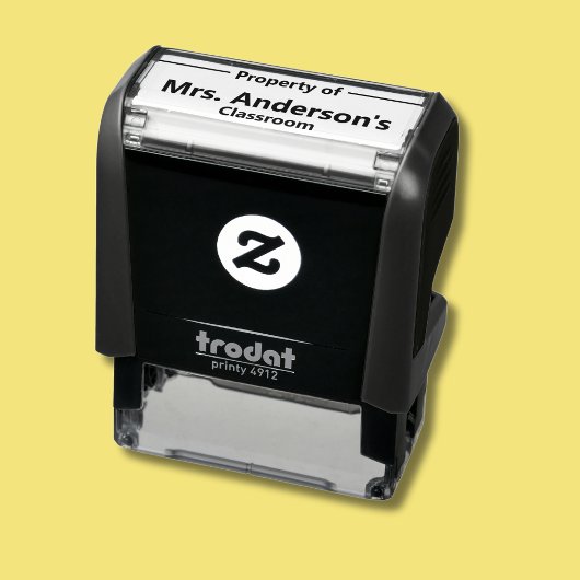Eigendom van de klas van de leraar zelfinktende stempel
