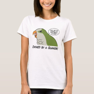Eigendom van een groene quaker t-shirt
