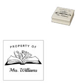 Eigendom van gewoonte leraar naam geopend boek blo 	rubberstempel (Gestempeld)