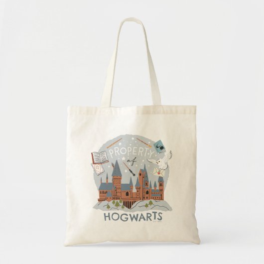 Eigendom van Hogwarts Cartoon Grafiek Tote Bag (Voorkant)