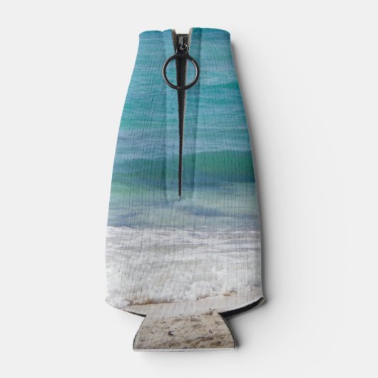 Eigendom van Jouw naam Caribbean Zee gepersonalise Flesjeskoeler (Achterkant)