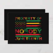 Eigendom van niemand Juneteenth Amerikaanse vlag Briefkaart (Voorkant / Achterkant)