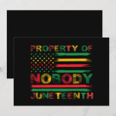 Eigendom van niemand Juneteenth Amerikaanse vlag Kaart (Voorkant / Achterkant)