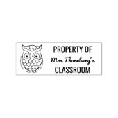 Eigendom van Teacher Classroom Cartoon Uil Rubberstempel (Afrduk)