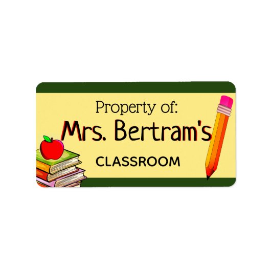 Eigendom van Teacher Classroom Label Sticker Schoo (Voorkant)