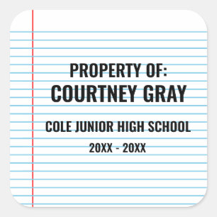 Eigendom van Welkom Terug naar School Vierkante Sticker