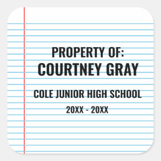 Eigendom van Welkom Terug naar School Vierkante Sticker