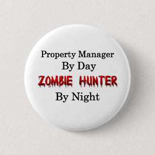 Eigendomsmanager/Zombie Hunter Ronde Button 5,7 Cm