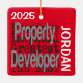 Eigendomsontwikkelaar Extraordinaire CUSTOM Keramisch Ornament (Achterkant)