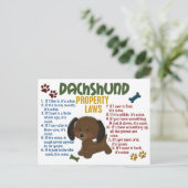Eigendomwetten Dachshund 4 Briefkaart (Staand voorkant)