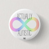 'Eigenlijk autistisch' Neurodiversity Rainbow/ Aut Ronde Button 3,2 Cm (Voorkant)