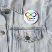 Eigenlijk Autistisch, wit Ronde Button 5,7 Cm (In situ)