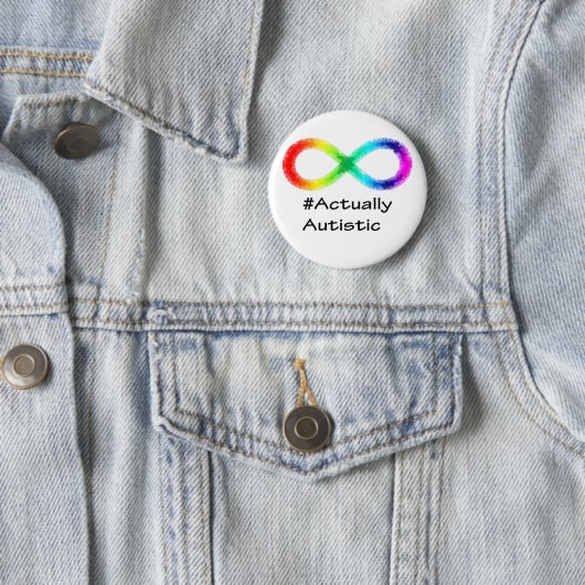 Eigenlijk Autistisch, wit Ronde Button 5,7 Cm (In situ)