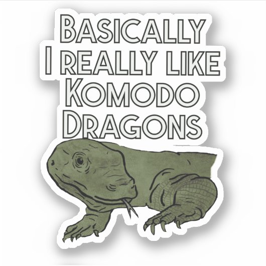 Eigenlijk hou ik echt van Komodo Dragons Sticker (Voorkant)