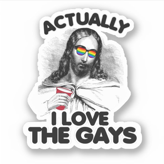 Eigenlijk hou ik van de homo's sticker (Voorkant)