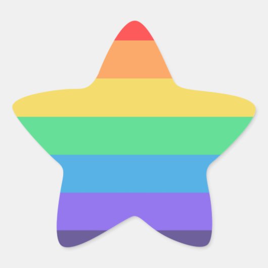 Eigenlijk regenboog ster sticker (Voorkant)