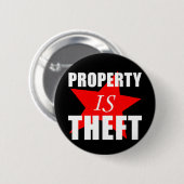 Eigenschap is diefstal ronde button 5,7 cm (Voorkant /achterkant)
