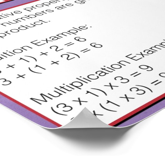 Eigenschap van getallen - Associatief eigendom Poster (Hoek)