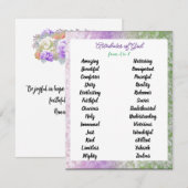 Eigenschappen van God van A tot Z  Kaart (Voorkant / Achterkant)