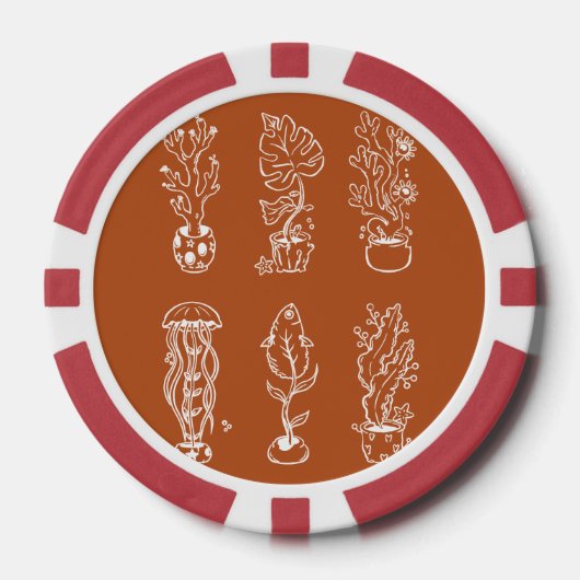 Eigentijdse botanische poker chips (Voorkant)