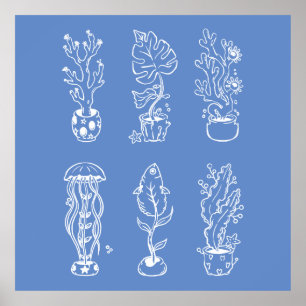 Eigentijdse botanische poster