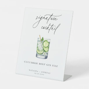 Eigentijdse Signature Cocktail Reclamebord Met Voetstuk