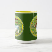 "eigenwijs maar Schattige" (geitenfoto) tweetonige Tweekleurige Koffiemok (Center)